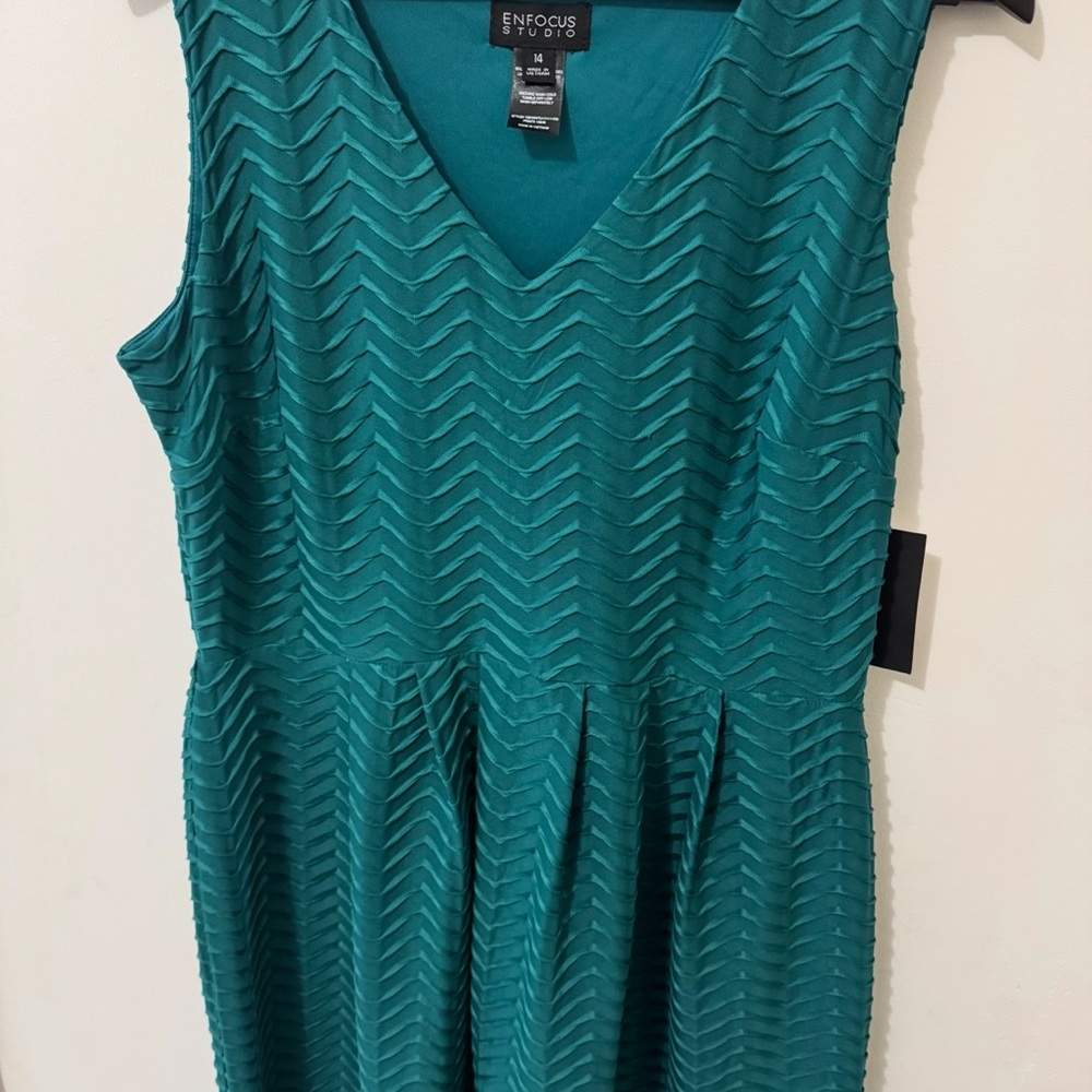 Enfocus Studio Teal Sleeveless Dress